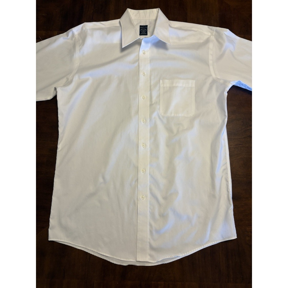 Joseph & Feiss Mens White Long Sleeve Button Up Dress Shirt Size 16.5 36/37 Tall